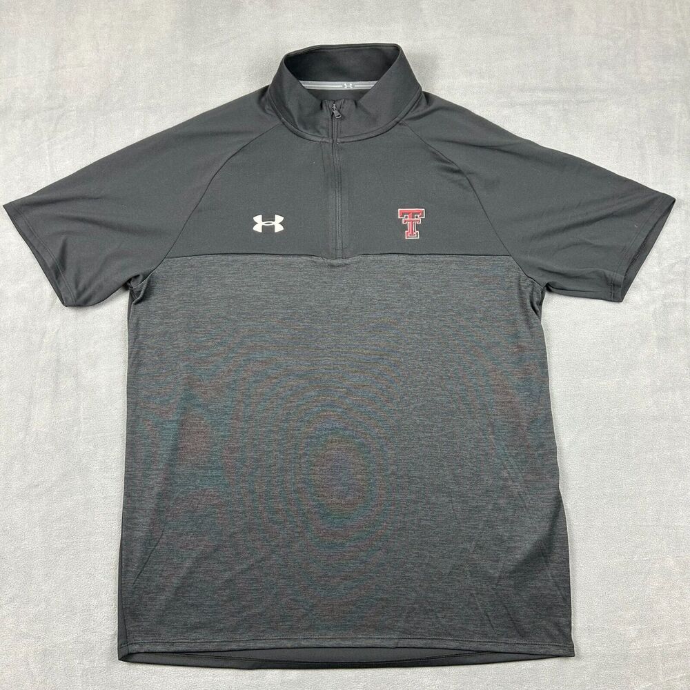 Under Armour Texas Tech Shirt Mens Large Locker Short Sleeve 1/4 Zip Red Raiders
